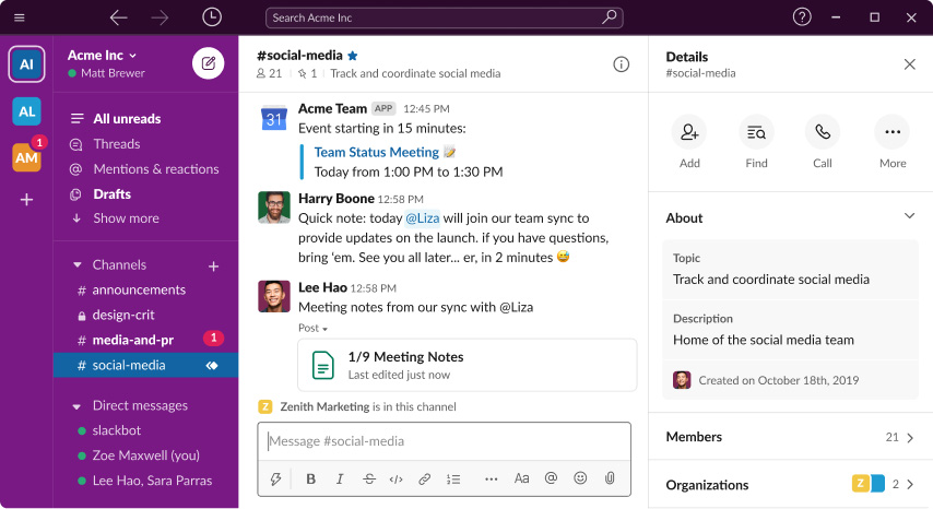 Slack Dashboard