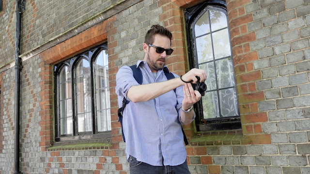 A photograph of Rob Lambert taking a photo